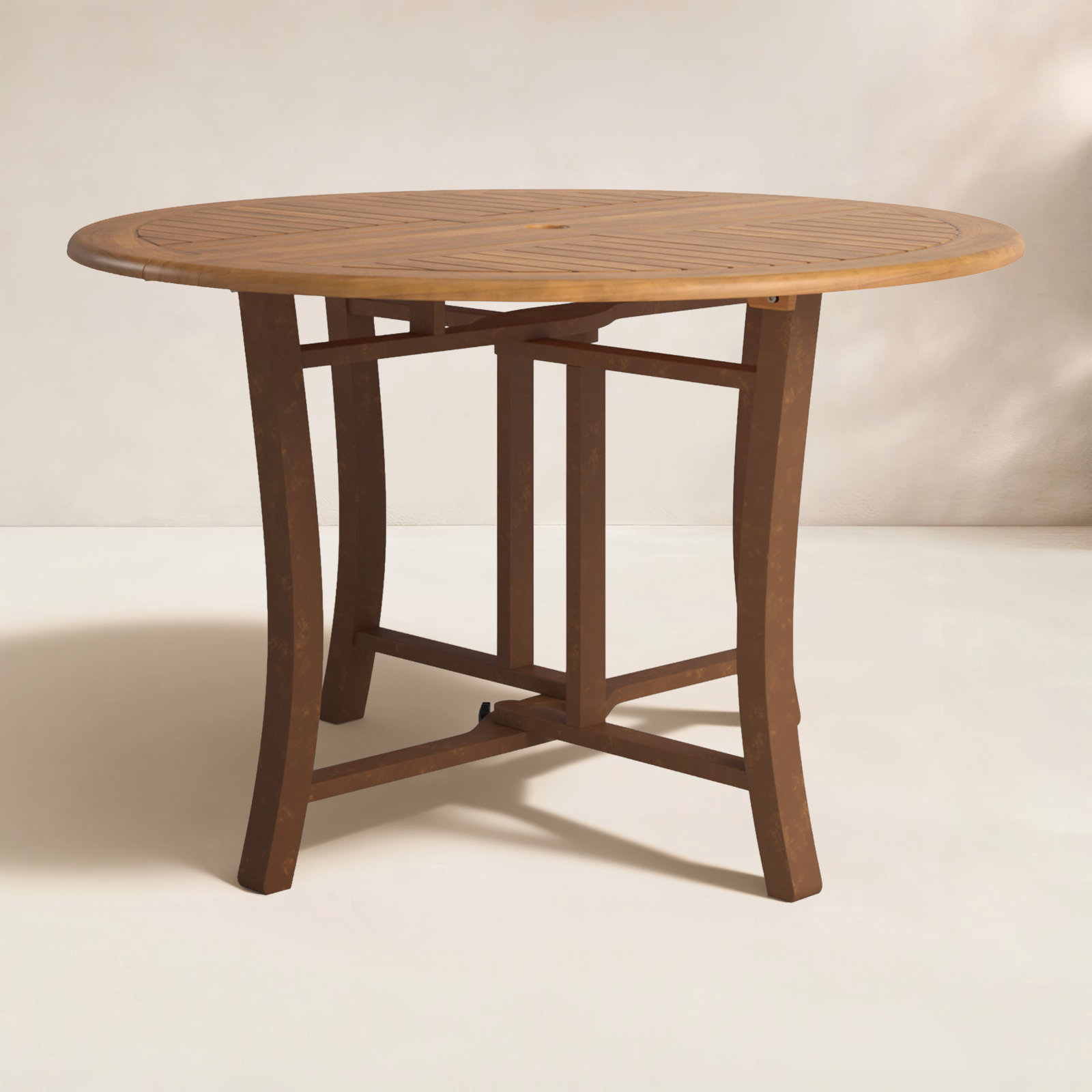 Birch Lane™ Suki Round Eucalyptus Folding Outdoor Dining Table